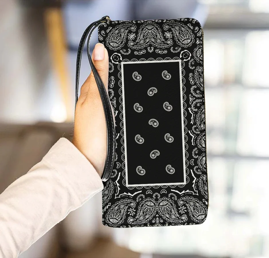 Vintage Fashion Trends - Black Bandana Paisley Women Vintage Leather