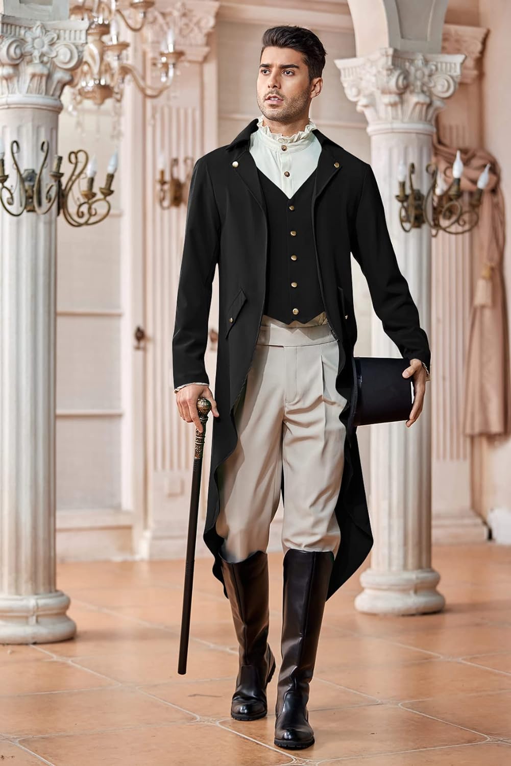 Mens Steampunk Gothic Jacket V - Vintage Trench Coat 评论和价格