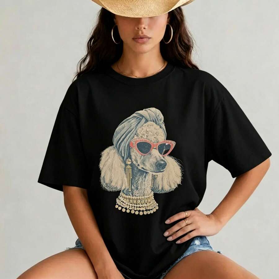 Unisex Casual Crew Neck Short  - Vintage Fashion Illustration 评论和价格