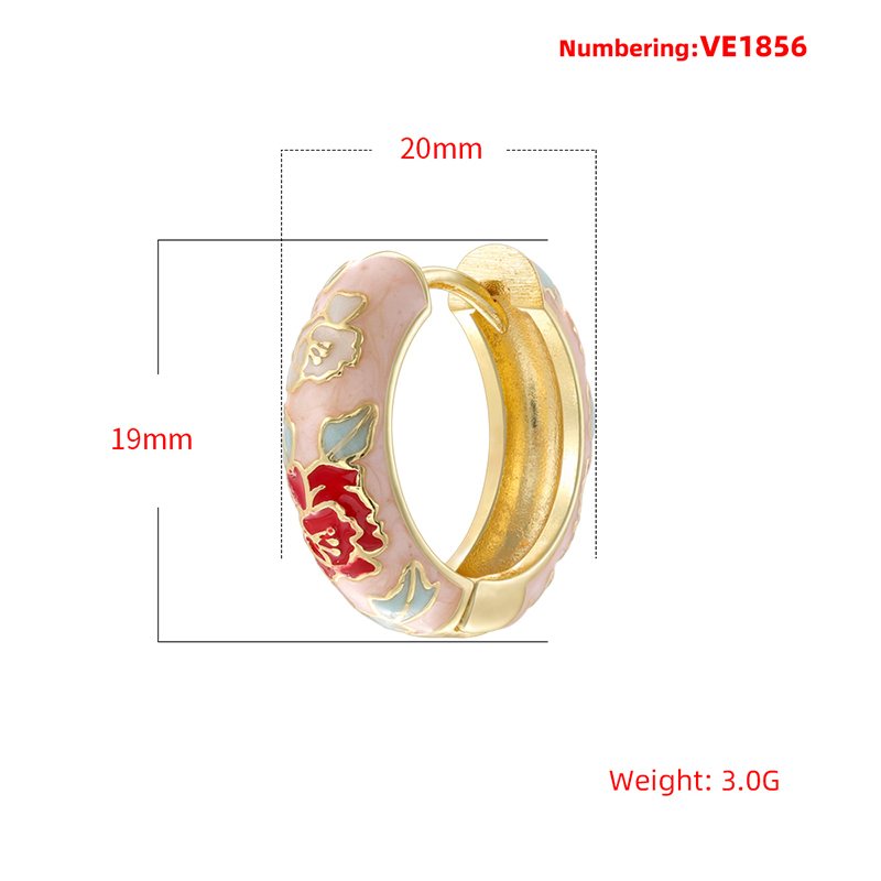Enamel-Dipped Floral-Motif Hoo - Vintage Fashion Illustration 评论和价格