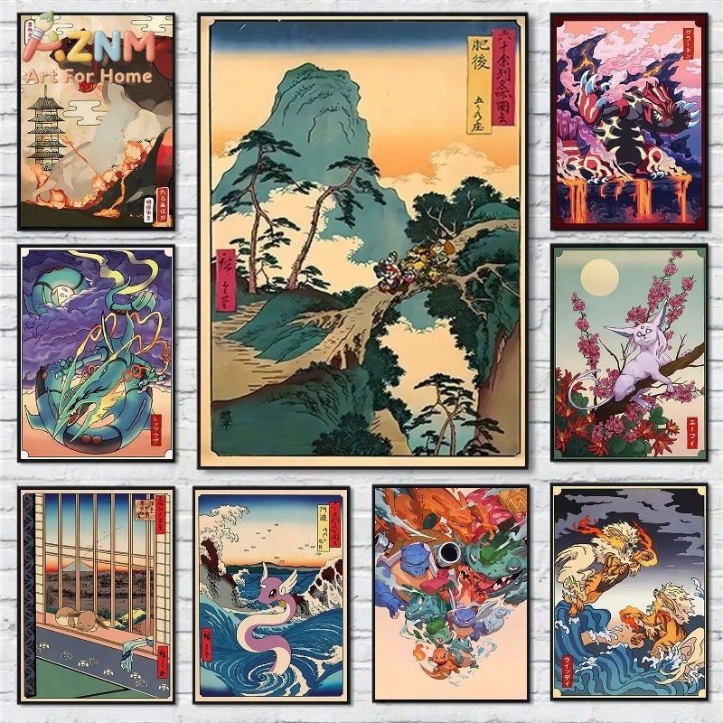AZNM Ukiyo-e Style Pokemon Gro - Vintage Fashion Japan 评论和价格