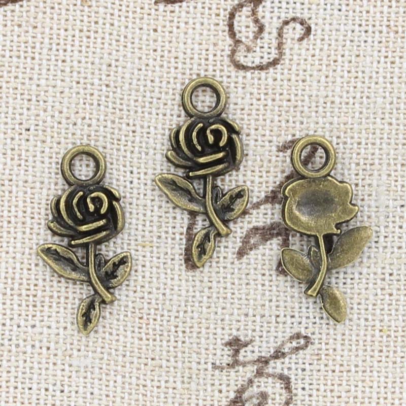 20pcs Charms Flower Rose 21x13 - Vintage Fashion Stores 评论和价格