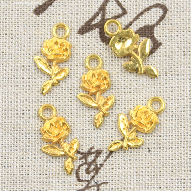 20pcs Charms Flower Rose 21x13 - Vintage Fashion Stores 评论和价格