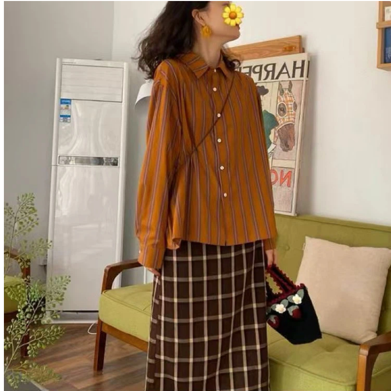 Spring New Striped Loose Casua - Vintage Fashion Trends 评论和价格