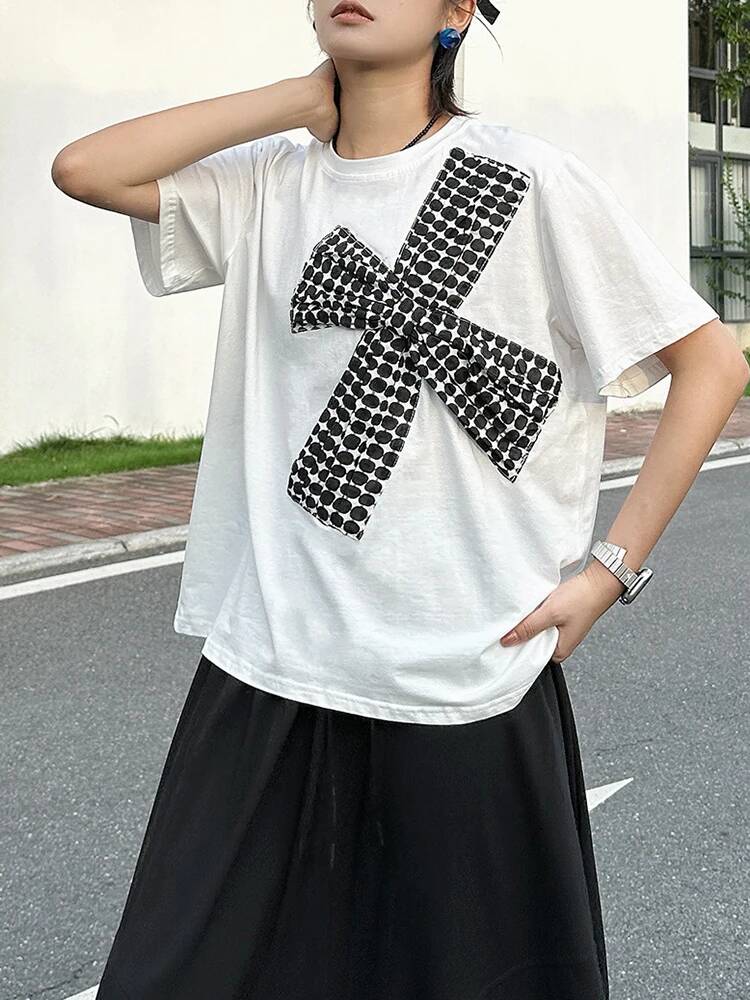 Dot Women White Printed 3d Bow - Vintage Fashion Build 评论和价格