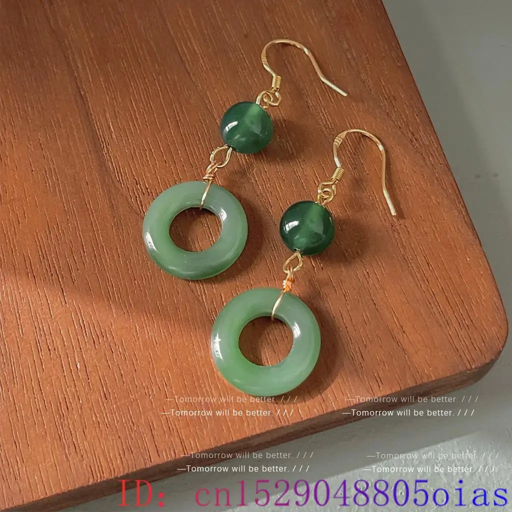 Green Real Jade Ring Earrings  - Vintage Fashion Stores 评论和价格