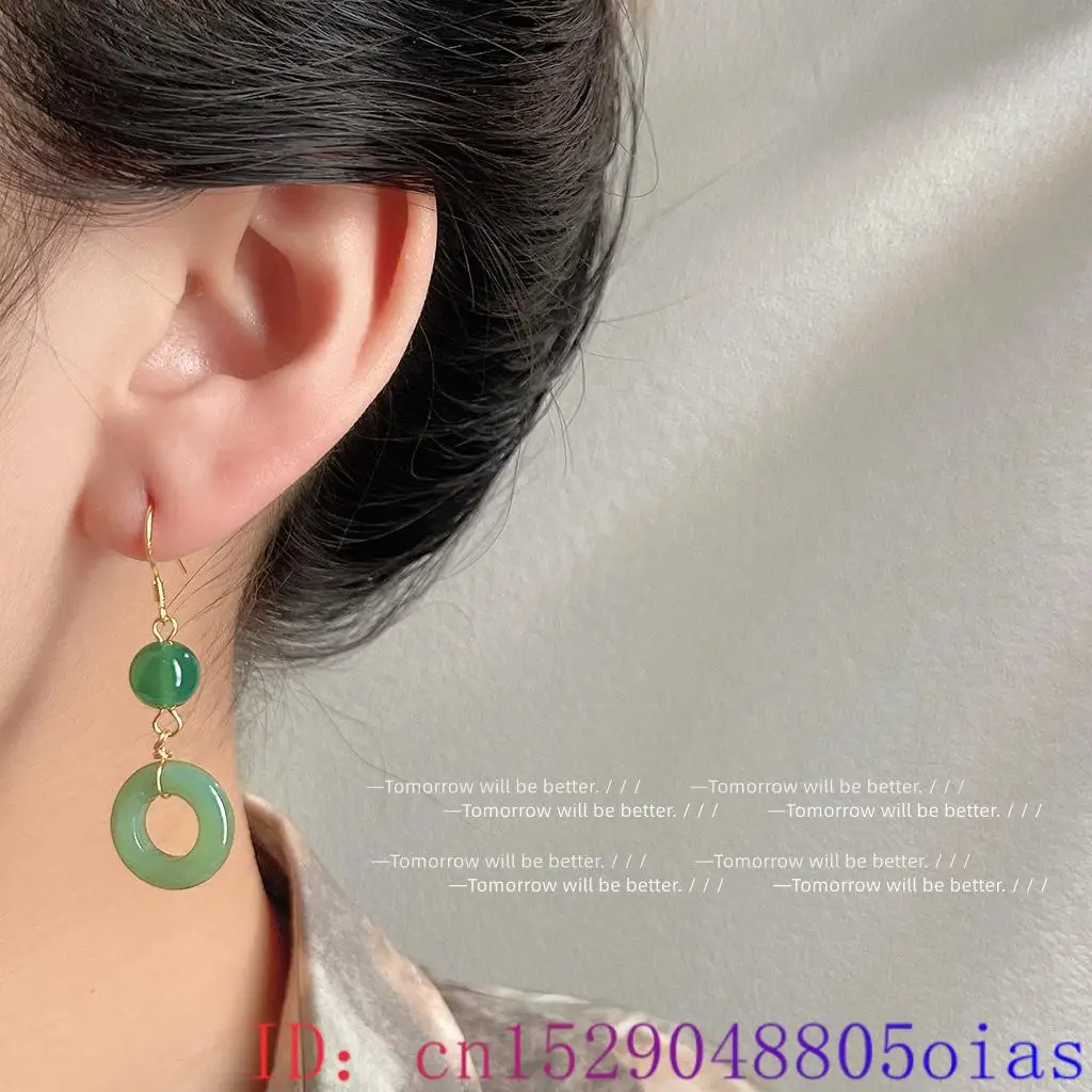 Green Real Jade Ring Earrings  - Vintage Fashion Stores 评论和价格