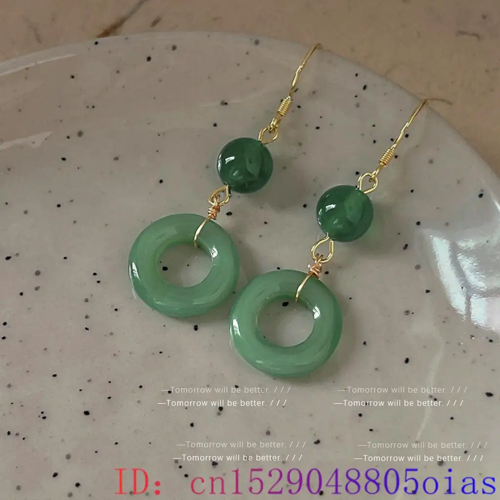 Green Real Jade Ring Earrings  - Vintage Fashion Stores 评论和价格