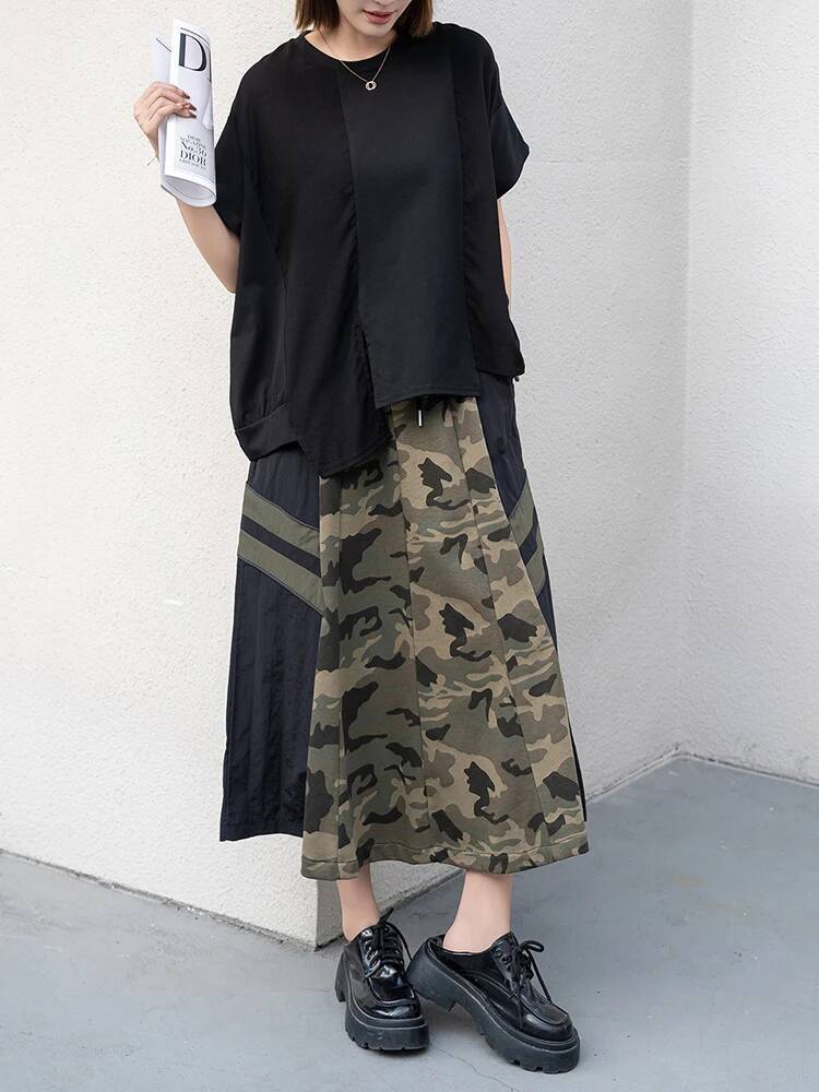 Irregular Women Black Hem Big  - Vintage Fashion Build 评论和价格