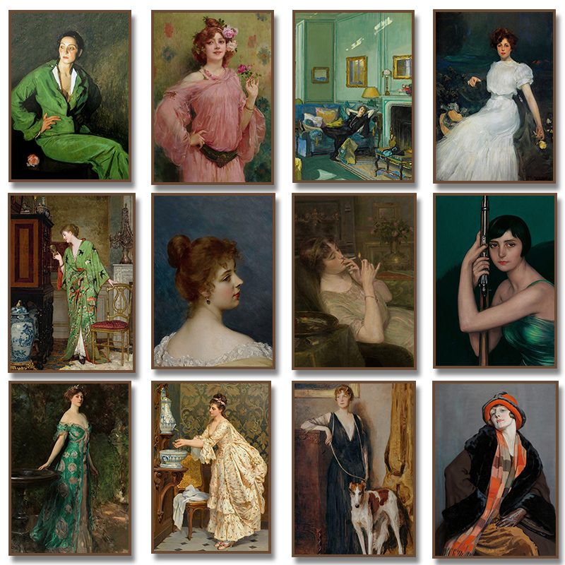 Renaissance Women Portrait Pos - Vintage Fashion Illustration 评论和价格