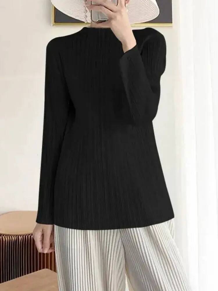 Fashion Solid Color Folds T Sh - Vintage Fashion Build 评论和价格