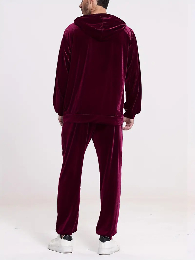 Fashion Solid Color Velvet Two - Vintage Fashion For Mens 评论和价格