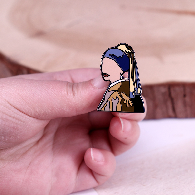Girl with a Pearl Earring Enam - Vintage Fashion Illustration 评论和价格