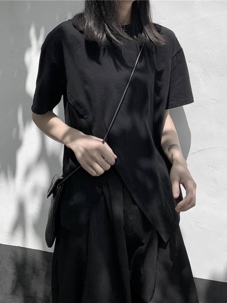 Irregular Women White Slit Hem - Vintage Fashion Build 评论和价格