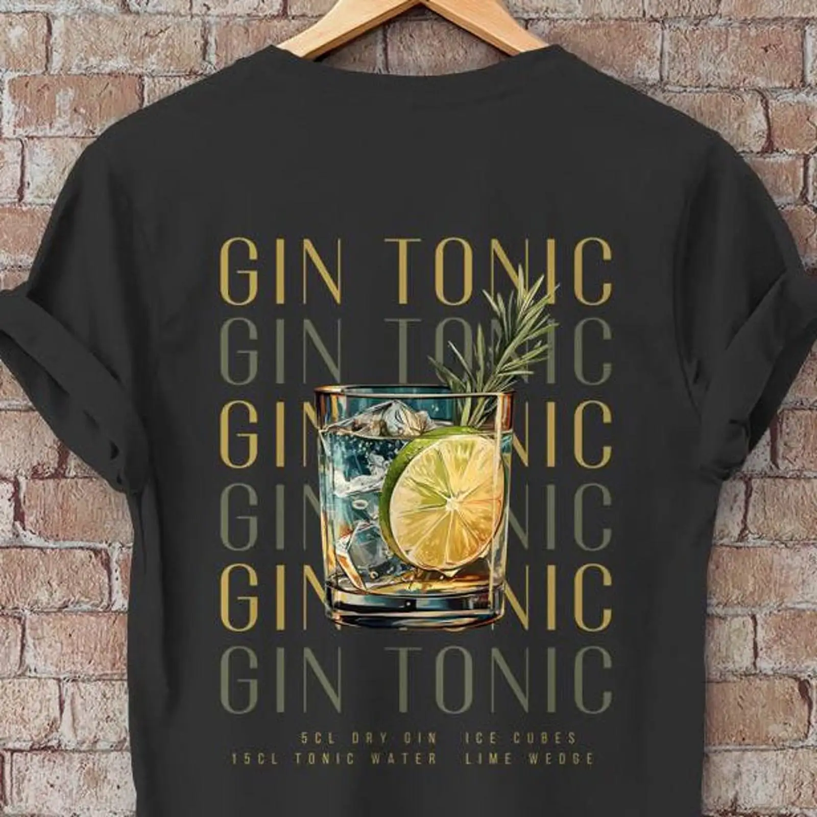 Gin Tonic T Shirt Illustrated  - Vintage Fashion Illustration 评论和价格